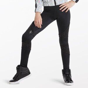 Weissman Starships Sequined Leggings, Black, Size LC/Age 12-14